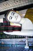 Reclining Buddha image at Shwethalyaung pagoda at Bago. Myanmar (Burma).