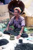 At the market - tobacco and cheroots selling. Inle lake area. Myanmar (Burma).