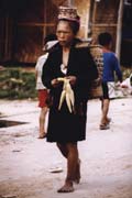 Woman from Akha hill tribe at Muang Sing market. Laos.