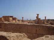 Archaeological Site of Sabratha, Phoenician trading-post was part of the Numidian Kingdom of Massinissa before being Romanized and rebuilt in the 2nd and 3rd centuries A.D. Libya.