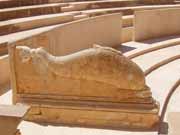 Archaeological Site of Sabratha, Phoenician trading-post was part of the Numidian Kingdom of Massinissa before being Romanized and rebuilt in the 2nd and 3rd centuries A.D. Libya.