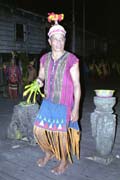 Dayak performing magicman dance. Kalimantan,  Indonesia.