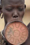 Mursi woman. South, Ethiopia.