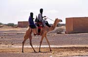 Tuaregs are leaving cattle market at Dj�bok village. Mali.