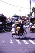 Becak in Yogyakarta. Java, Indonesia.