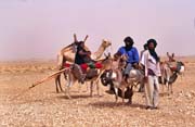 Tuaregs on the way to reach new place for living. Sahara desert. Mali.