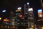Downtown at night. Hong Kong.