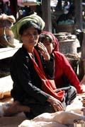 Women from Pa-O tribe at Inle Lake market. Myanmar (Burma).