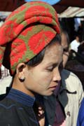 Woman from Pa-O tribe at Inle Lake market. Myanmar (Burma).