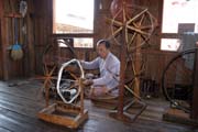 Traditional weaving factory, Inle Lake. Myanmar (Burma).