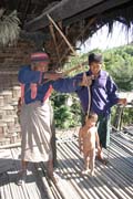 Hunting using bow and arrows is the most used method. Chin State. Myanmar (Burma).