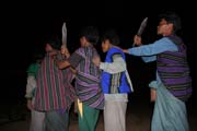 Traditional dance of Chin people. Aye village, Chin State. Myanmar (Burma).
