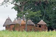Traditional house of Somba ethnic called tata somba. They look like small fortified castles. Boukoumb� area. Benin.