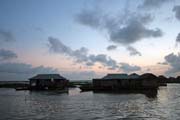 Sunset over Ganvi� town and Lake Nokou�. Benin.