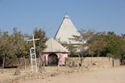 Christian church. Mountain village Djingliya at Mandara Mountains. Cameroon.