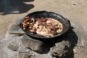Street restaurant. Village market at Kujapa. Mandara Mountains area. Cameroon.