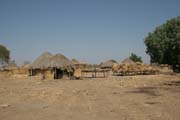 Local village behind Waza National Park gate direction to the Maga village. Cameroon.