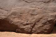 Historical giraffe paintings at Sahara desert at Dabous area. Niger.