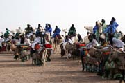 Tuaregs wait for coming  to Cure Sal�e (Salt cure) festival. Town In-Gall. Niger.