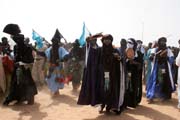 Tuaregs dance at Cure Sal�e (Salt cure) festival. Town In-Gall. Niger.