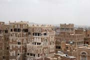 Houses at old quarter of Sana capitol. Yemen.