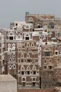 Houses at old quarter of Sana capitol. Yemen.
