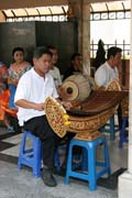 Erawan Shrine (San Phra Phrom), dancing performance with life music brings you a good luck, happiness or love, Bangkok. Thailand.