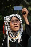 Akha woman is watching the eclipce, area around Kengtung town. Myanmar (Burma).