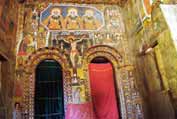Paintings in Debre Berhan Selassie church in Gonder. Ethiopia.