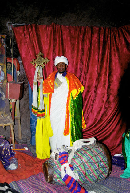 Stone church at Lalibela. North,  Ethiopia.