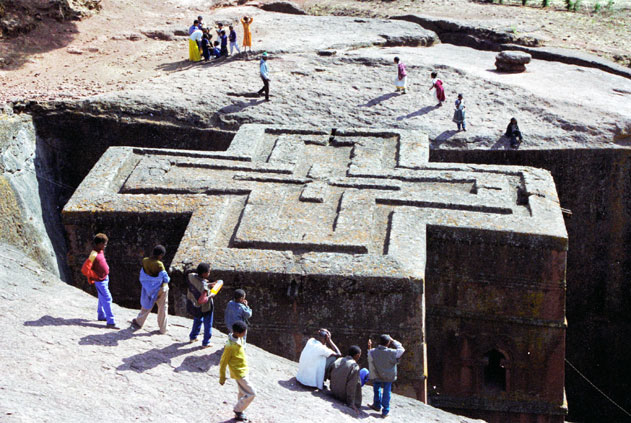 St. George stone church. Lalibela. North,  Ethiopia.