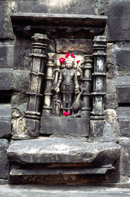 Altar at Khajuraho temple. India.