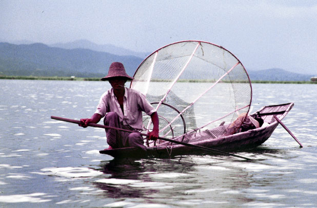 Fisherman at Inle lake. Myanmar (Burma).