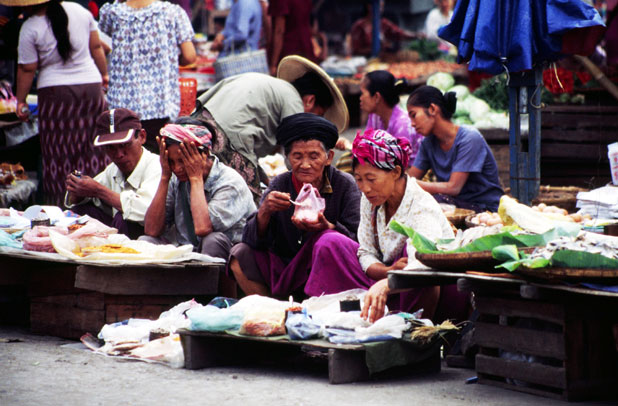 At the market. Hsipaw village. Myanmar (Burma).