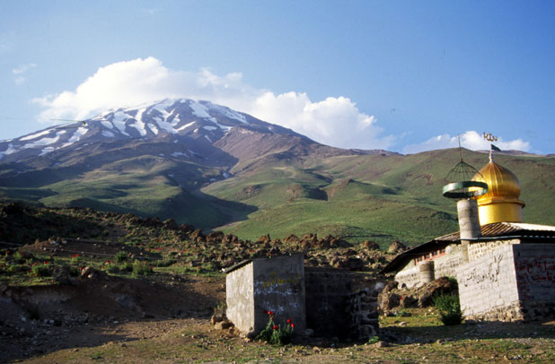 View to the Mt Davamand and Gusfand Sara. Iran.