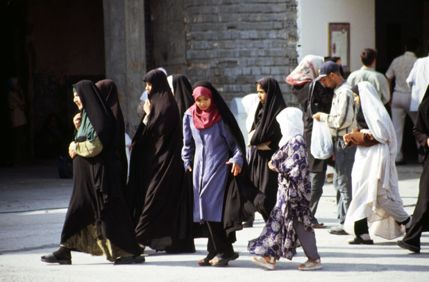 Street at Mashhad town. Iran.
