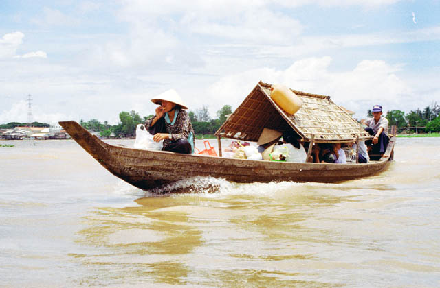 River life in Mekong delta.  Vietnam.