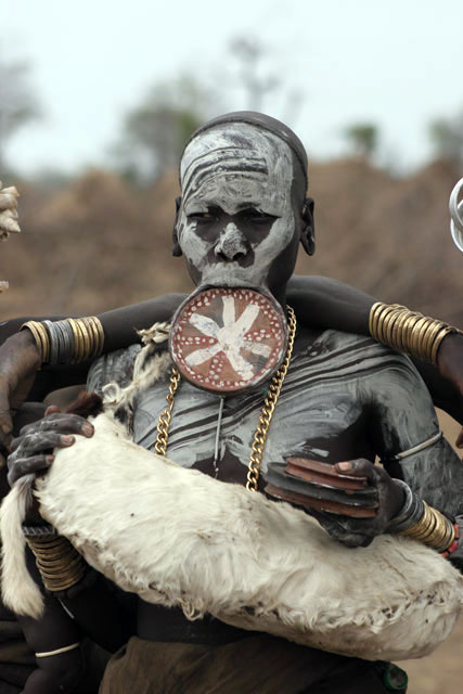 Mursi woman. South,  Ethiopia.