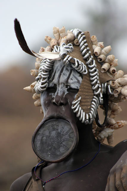 Mursi woman. South,  Ethiopia.
