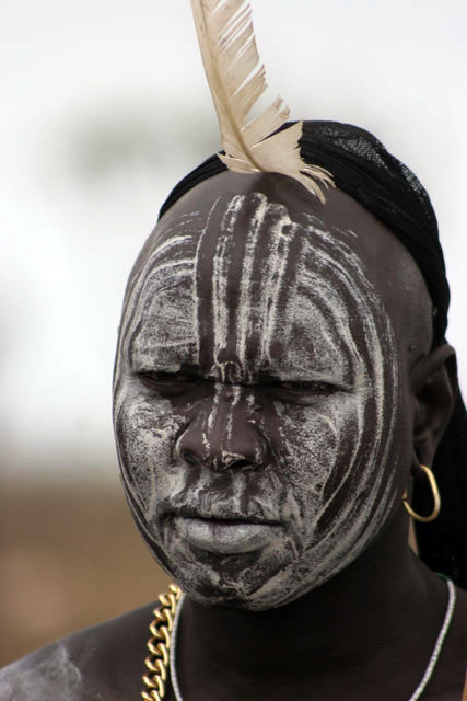 Mursi man. South,  Ethiopia.