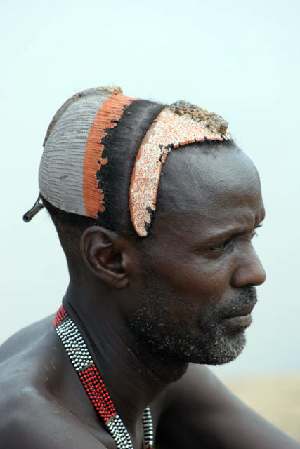 Karo man. South,  Ethiopia.