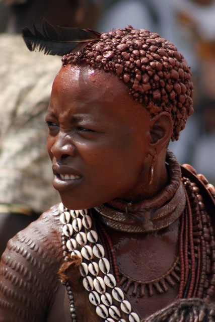 Hamar people at Turmi market. South,  Ethiopia.