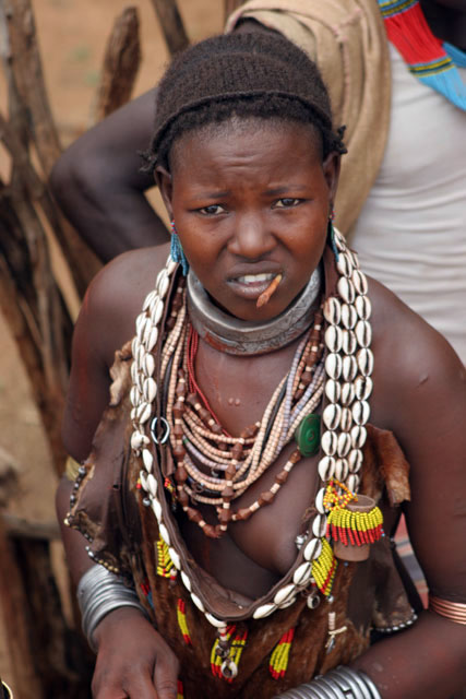Hamar people at Turmi market. South,  Ethiopia.