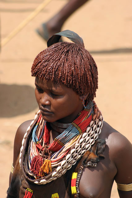 Hamar people at Turmi market. South,  Ethiopia.