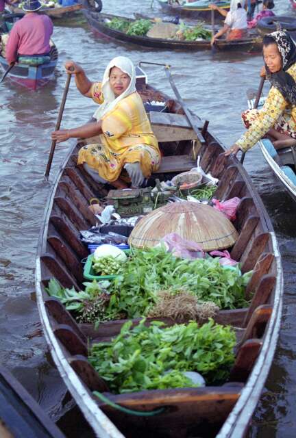 Floating market in Banjarmasin. Kalimantan,  Indonesia.