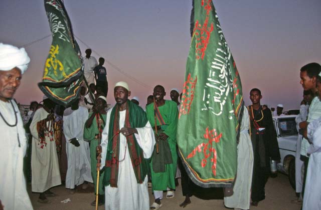 Whirling dervishes. Hamed-an Nil Mosque, Khartoum (Omdurman). Sudan.