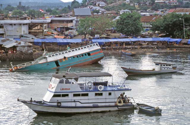 City harbor at Manado. Sulawesi,  Indonesia.