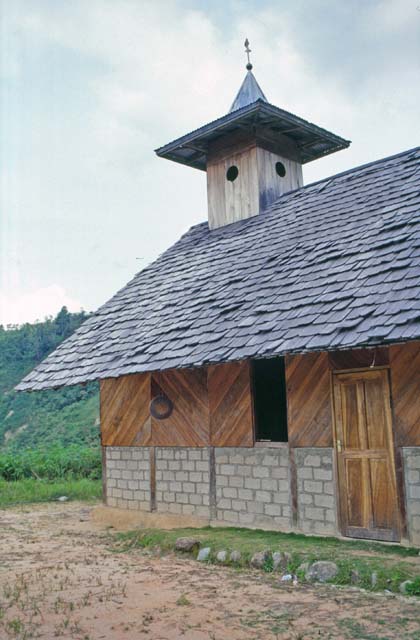 Church at Timbaan village. Tana Toraja area. Sulawesi,  Indonesia.