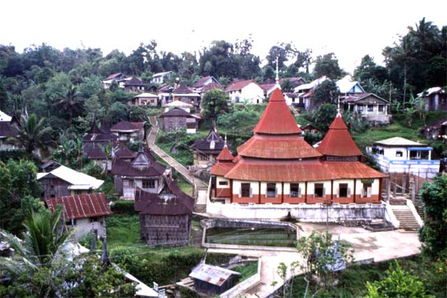 Traditional Minangkabau village near Bukittinggi. Sumatra,  Indonesia.