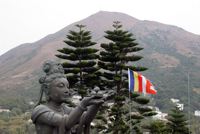 Monastery of Tian Tan Buddha statue. Hong Kong.